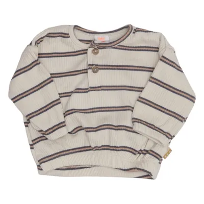 T-shirt manches longues (Beige, Bleu) de Hema Élasthane, Coton biologique