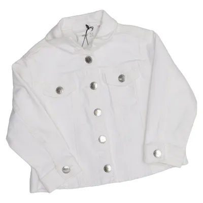 Denimjakke (Hvid) fra Mango Kids Bomuld, Elastan