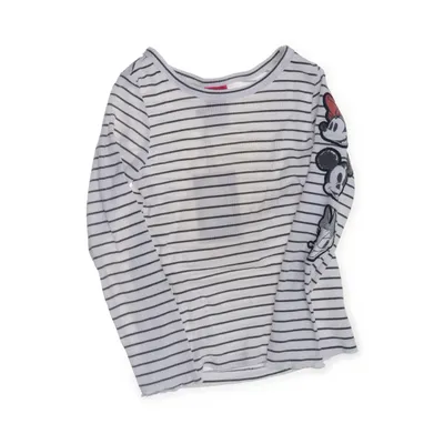 Långärmad t-shirt (Vit, Svart) från Disney Bomull, Polyester