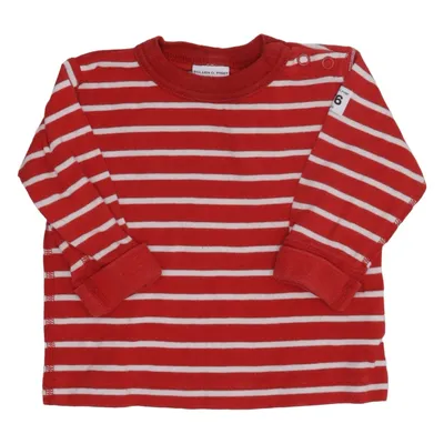 Langærmet t-shirt (Rød, Hvid) fra Polarn O. Pyret Økologisk bomuld