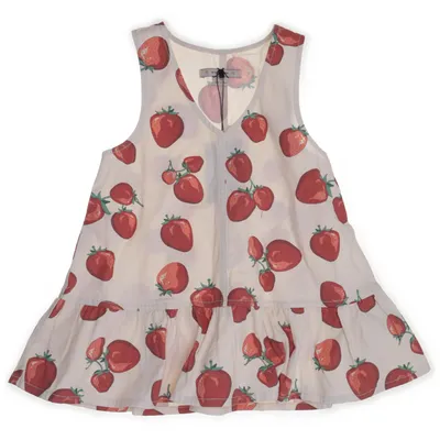 Klänning (Beige, Röd) från Konges Sløjd Ekologisk bomull