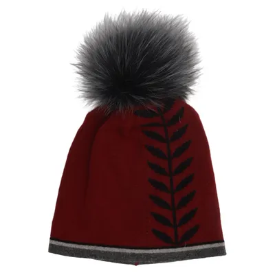 Pompon muts (Rood, Zwart, Grijs) van Gössl Bont, Wol