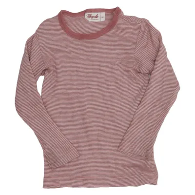 T-shirt à manches longues (Rouge, Blanc) de People Wear Organic Soie, Laine