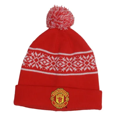 Bobble hat (Red, White) from Manchester United Acrylic
