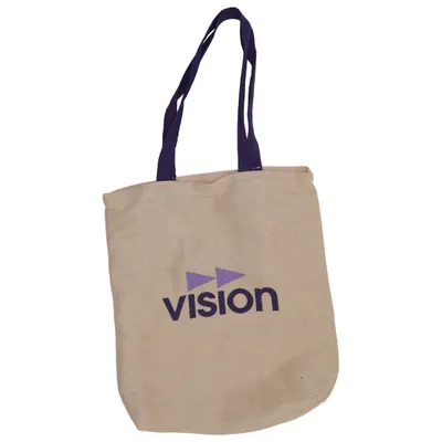 Sac en toile (Beige, Violet) de Vision Coton
