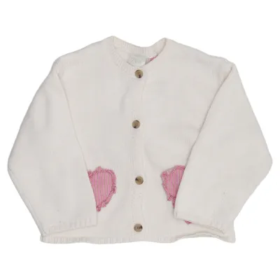 Cardigan (Wit, Roze) van Zara Katoen, Polyester