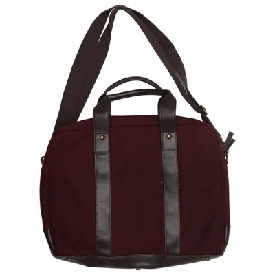 Sac d'ordinateur (Rouge, Marron) de Donna Karan Coton, Faux cuir