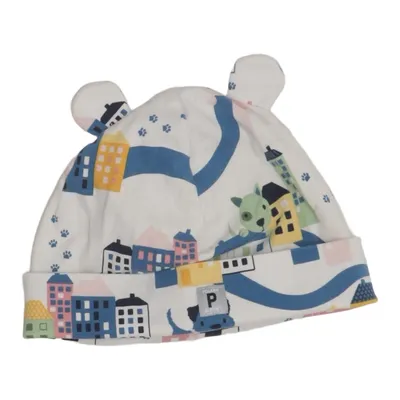 Beanie (White, Multicolored) from Polarn O. Pyret Elastane, Organic cotton