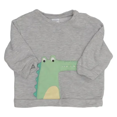 Sweatshirt (Grijs, Groen) van Lindex Baby Katoen, Polyester, Viscose