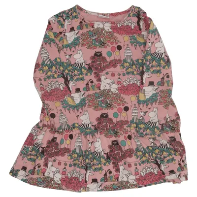 Dress (Pink, Multicolored) from Moomin by Martinex Elastane, Organic cotton