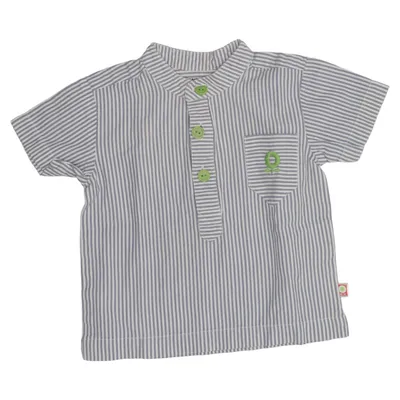 Chemise à manches courtes (Blanc, Bleu) de Katvig Coton biologique