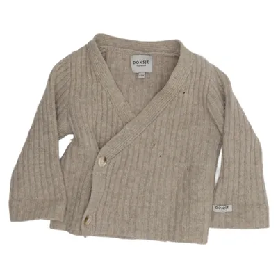 Cardigan (Beige) de Donsje Laine de mouton