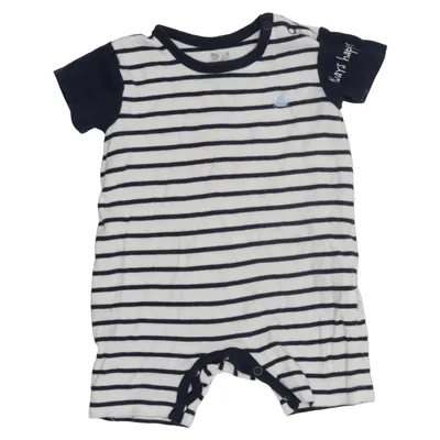 Barboteuse (Bleu, Blanc) de Newborn Coton, Viscose