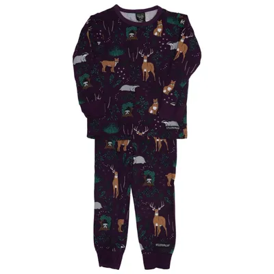 Pyjamas (Lila, Flerfärgad) från Villervalla Elastan, Ekologisk bomull
