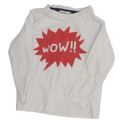T-shirt à manches longues (Blanc, Rouge) de Barracuda Coton