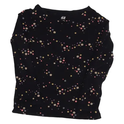 Langærmet t-shirt (Sort, Flerfarvet) fra H&M Basic