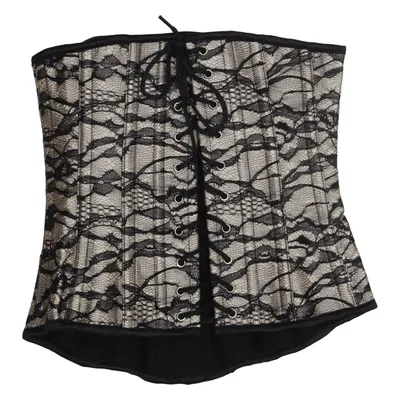 Korset (Zwart, Beige) van Dracula Clothing Elastaan, Polyester