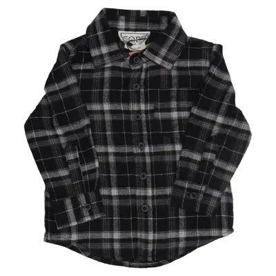 Flanellskjorta (Svart, Vit) från Copic Återvunnen bomull, Återvunnen polyester