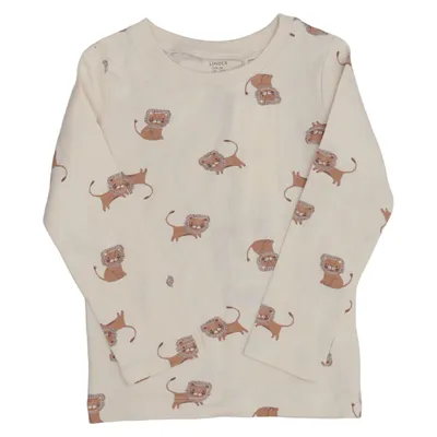 Långärmad t-shirt (Beige, Brun) från Lindex Bomull, Elastan