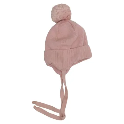 Pompon muts (Roze) van Small Acryl, Katoen, Wol