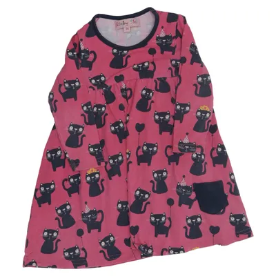 Robe (Rose, Noir) de Baby Baby Coton, Élasthane