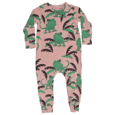 Sparkedragt (Pink, Grøn, Sort) fra Mini Rodini Elastan, Økologisk bomuld
