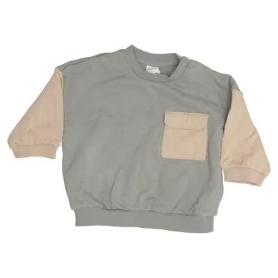 Sweatshirt (Vert, Beige) de H&M Coton