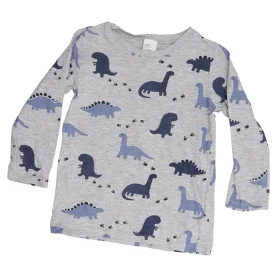 T-shirt à manches longues (Gris, Bleu, Multicolore) de H&M Coton, Viscose
