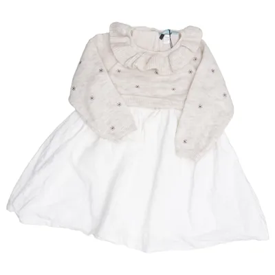 Robe (Blanc, Beige) de Obaïbi Acrylique, Élasthane, Polyamide, Laine