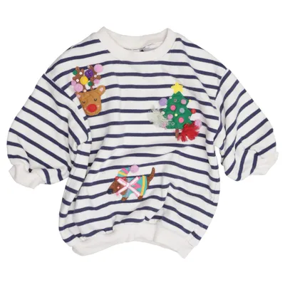 Christmas sweater (White, Blue, Multicolored) from Next Cotton, Recycled polyester
