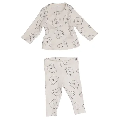 Pyjama (Beige) von ICA I Love Eco Elasthan, Bio-Baumwolle