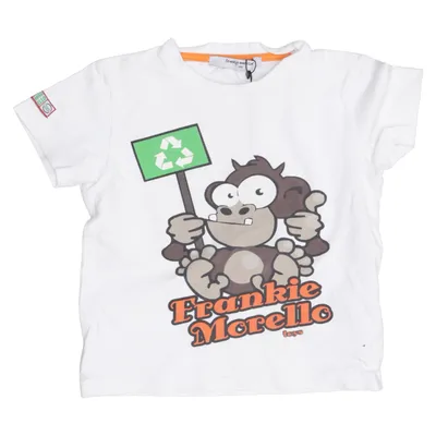 T-shirt (Hvid, Flerfarvet) fra Frankie Morello Bomuld, Elastan
