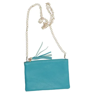 Shoulder-bag (Turquoise, Petrol green) from Borse in Pelle Leather