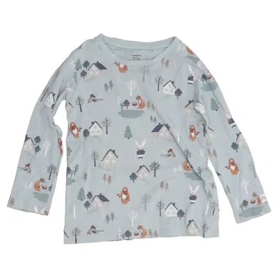 Long sleeve T-shirt (Green, Multicolored) from Lindex Cotton, Elastane