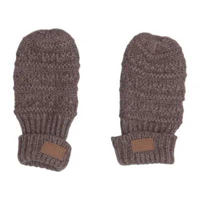 Mittens (Brown) from Melton Cotton, Elastane, Polyester, Wool