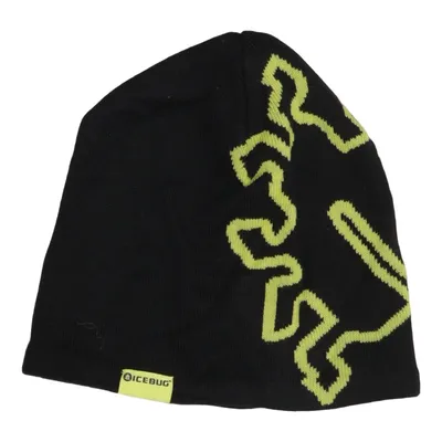 Beanie (Zwart, Geel) van Icebug Acryl, Merinowol, Polyester
