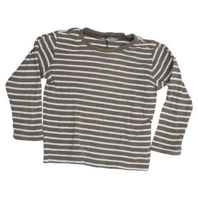 Långärmad t-shirt (Grön, Vit) från Kids by Lindex Ekologisk bomull