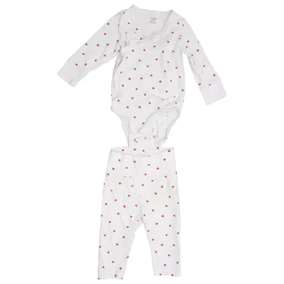 Set (Wit, Rood) van Lindex Newborn Katoen, Elastaan