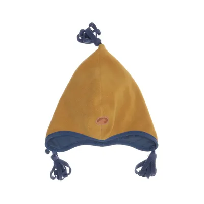 Bonnet à pompon (Bleu, Jaune) de Finkid Coton, Élasthane, Polyester