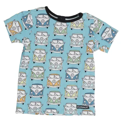 T-shirt (Blue, Multicolored) from Villervalla Elastane, Organic cotton