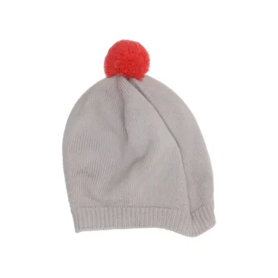 Pompon muts (Grijs, Rood) van Becksöndergaard Merinowol
