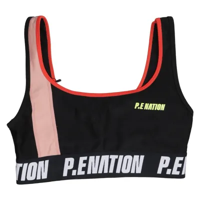 Sports bra (Black, Multicolored) from P.E Nation Elastane, Polyamide, Recycled polyester