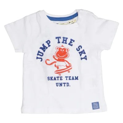 T-shirt (White, Blue, Red) from Tricky Tracks Cotton