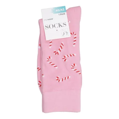 Socks (Pink, Multicolored) from MyWear Cotton, Elastane, Polyester