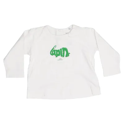 T-shirt à manches longues (Blanc, Vert) de Imps & Elfs Élasthane, Coton biologique