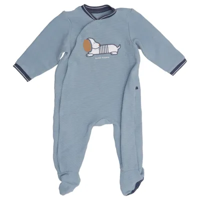 Barboteuse (Bleu) de Obaïbi Coton, Polyester