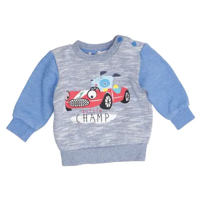 Sweatshirt (Bleu, Blanc) de Early Days Coton, Polyester