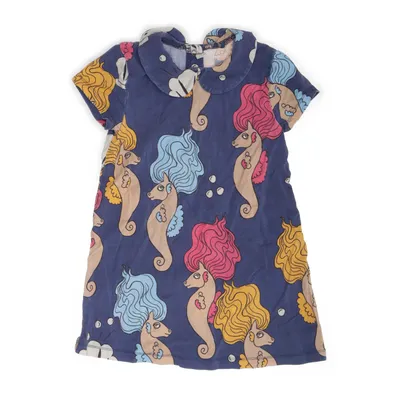 Kjole (Blå, Flerfarvet) fra Mini Rodini Elastan, Tencel