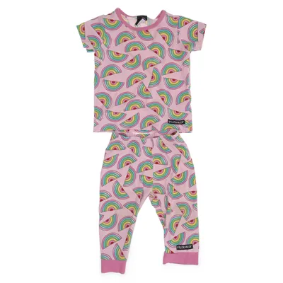 Pyjamas (Rosa, Flerfärgad) från Villervalla Ekologisk bomull, Elastan