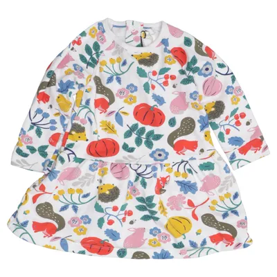 Jurk (Wit, Meerkleurig) van Babyboden Katoen, Polyester